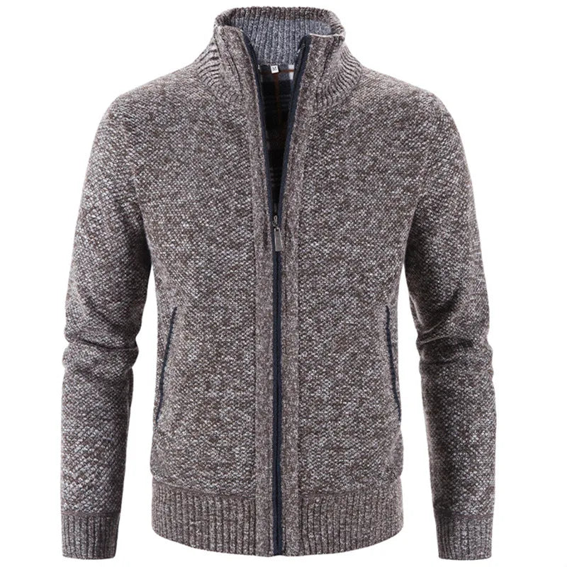 Men's Knitted Cardigan - Slim Fit Single Breasted Sweater Coat