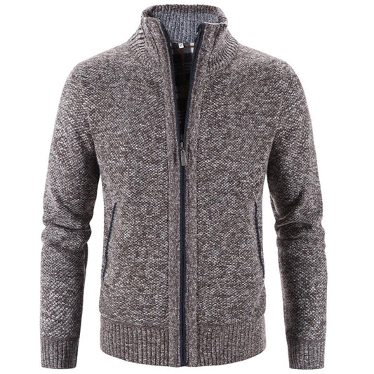 Men's Knitted Cardigan - Slim Fit Single Breasted Sweater Coat