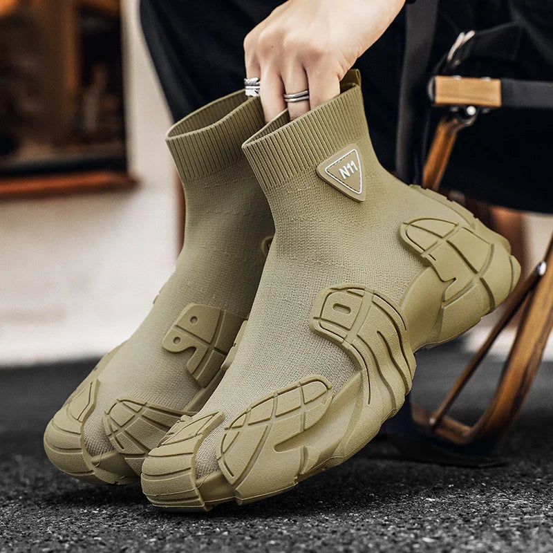 Men's Sports Mesh  Slip On Comfortable High Top Sneakers