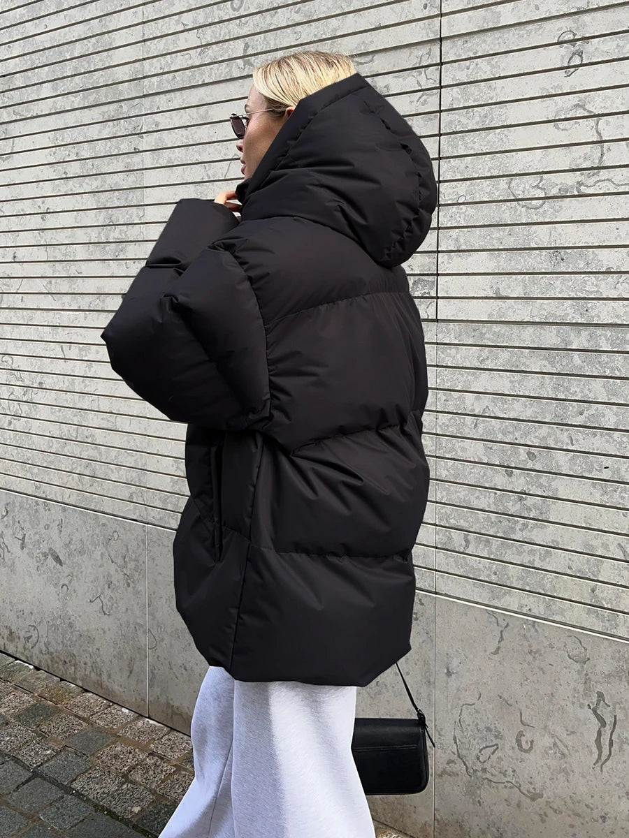 Women's Quilted Loose Parkas Cotton Puffer Jacket