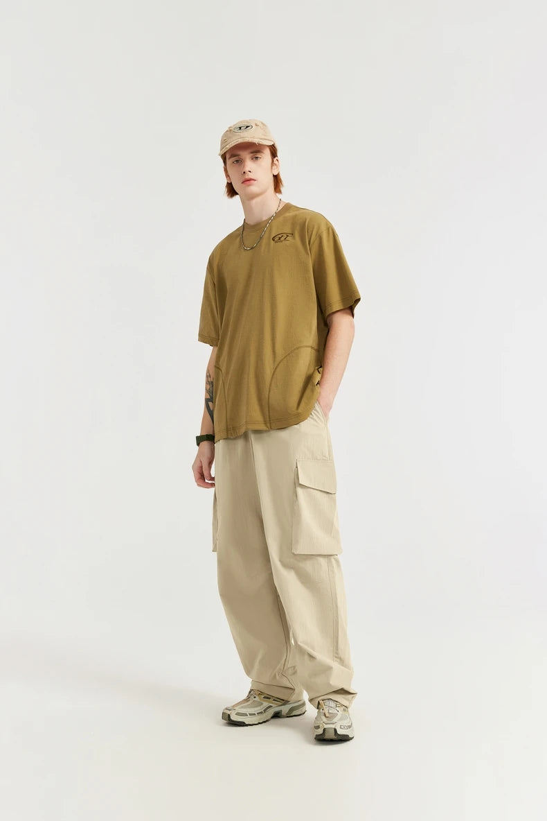 Men's Straight Leg Cargo Soft Touch Elastic Waist Casual Trousers