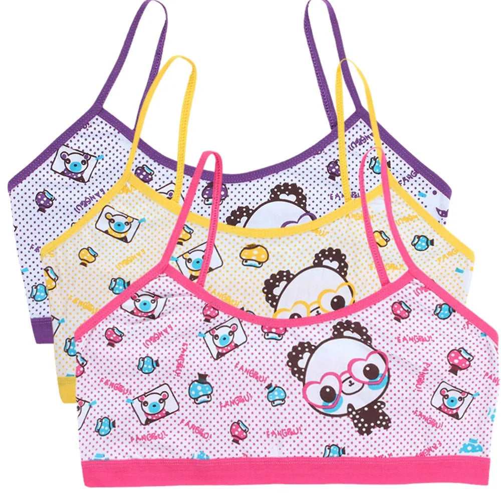 3pcs Girls Vest Bras One Size(7-14Y)