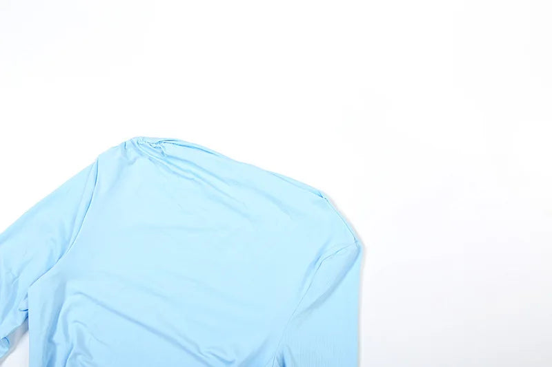 Women's Ruched Embellished Bodycon Dress - Long Sleeve Elegant Dress