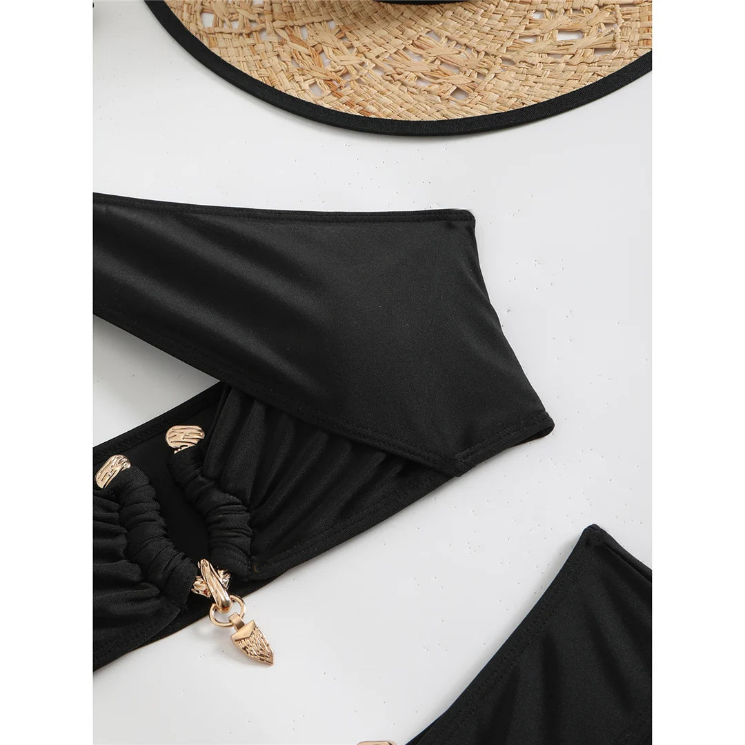 Women's Halter Cut Out High Waist Bikini Swimsuit Swimwear Two-pieces Bikini set