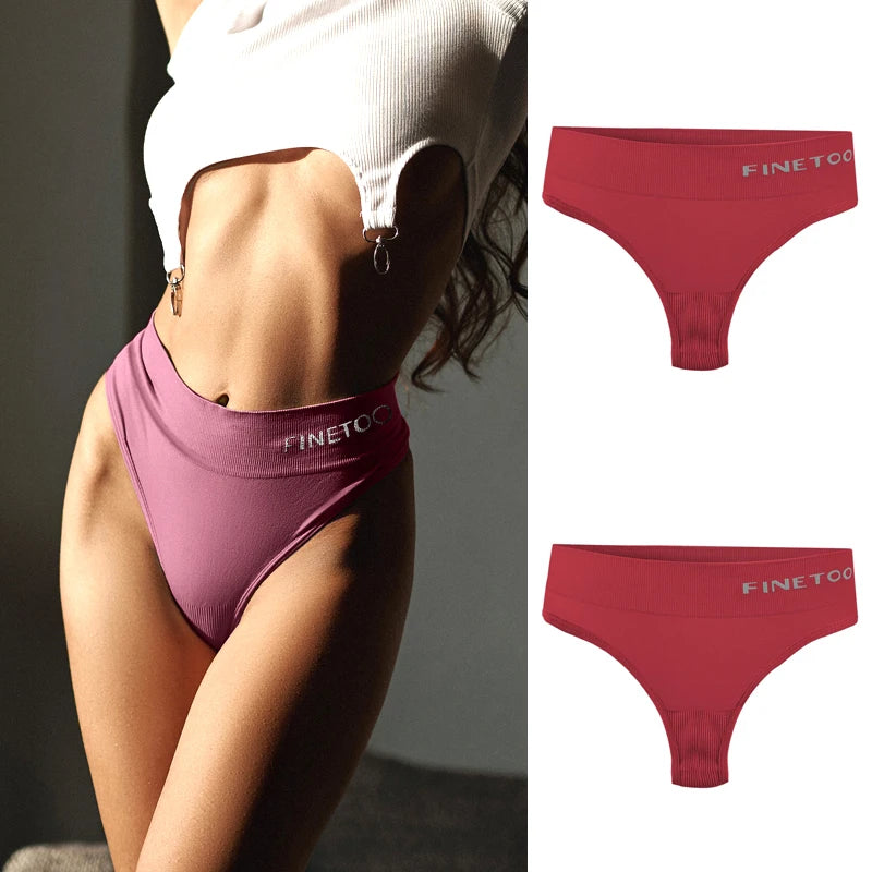 Seamless High Waist Thongs - 2 Pack Plus Size Underwear