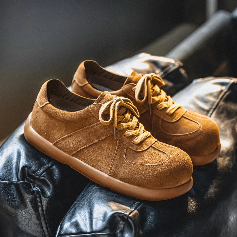 Men's Suede Leather Lace-up Flat Shoes