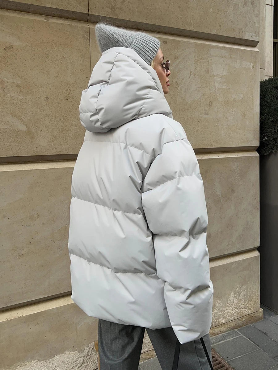 Women's Quilted Loose Parkas Cotton Puffer Jacket