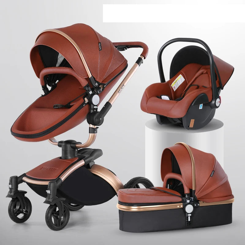 Baby stroller Pram 3 in 1 new-born stroller baby car carriage shell type pushchair High Quality Baby Pram