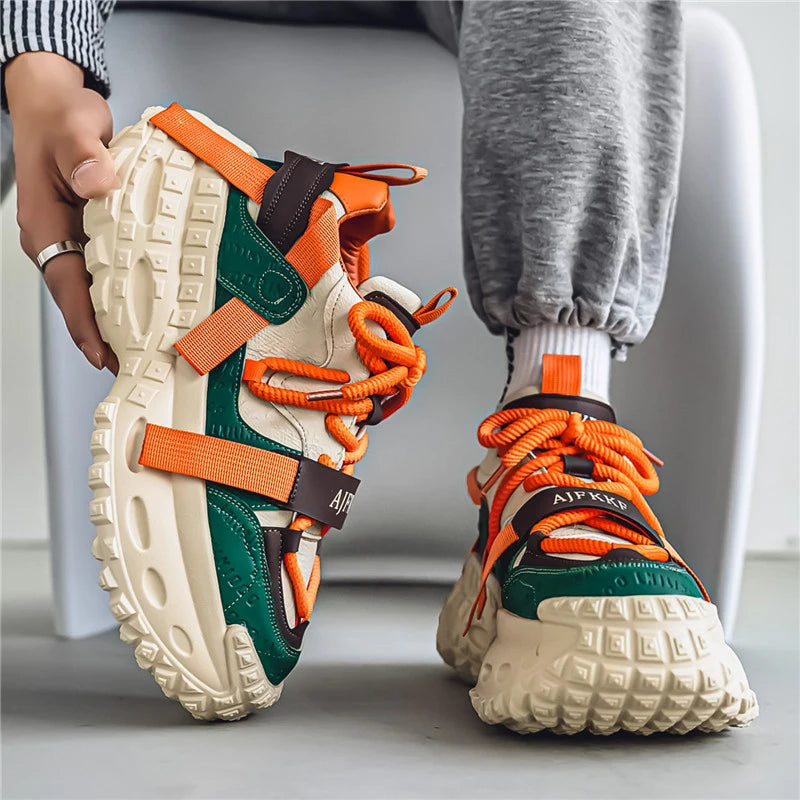 Men's Casual Platform Sports Shoes Lace Up Sneakers