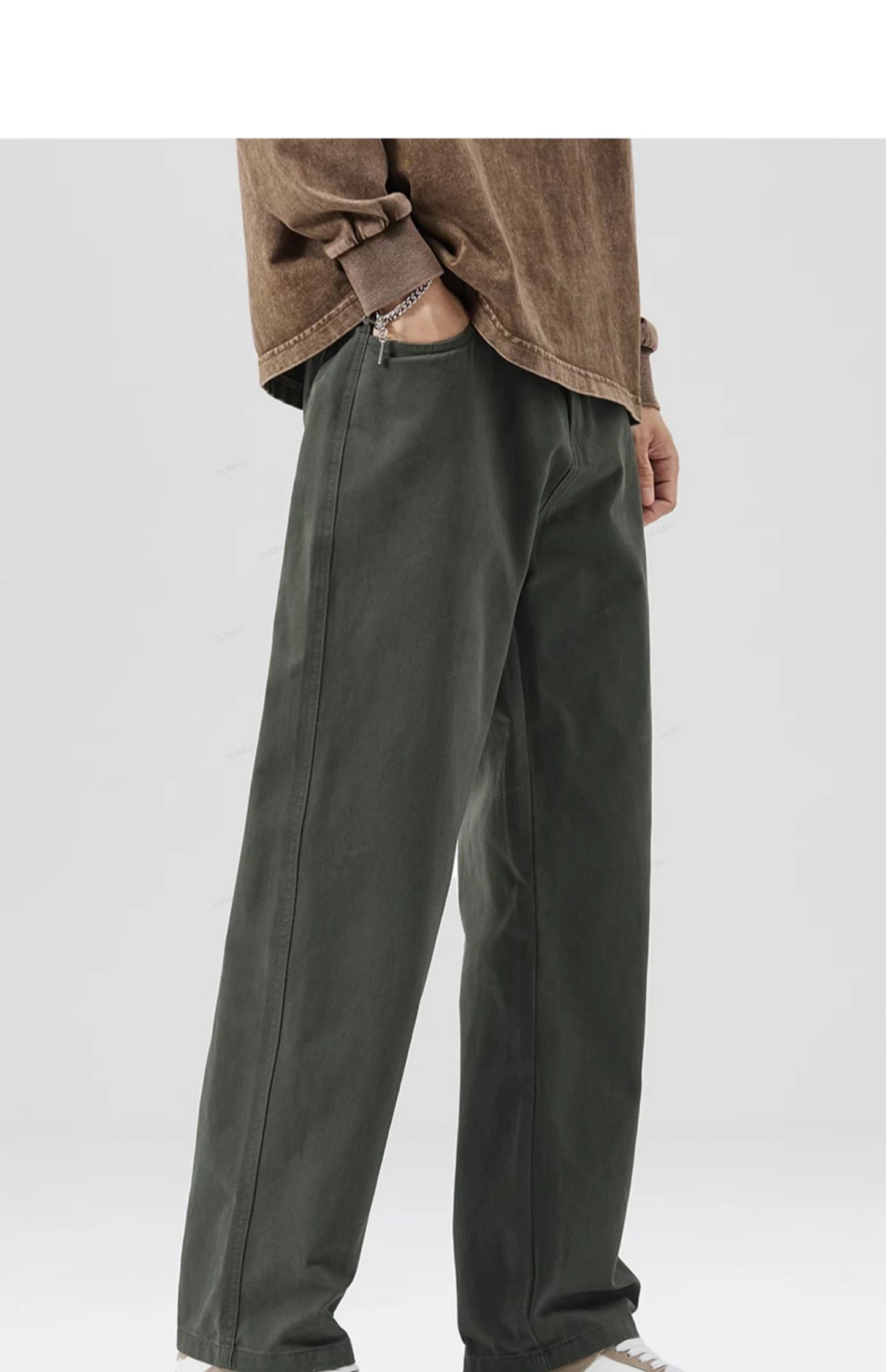 Men's 100% Cotton Wide Leg Casual Trousers | Elastic Waist Year-Round Pants M–XXXL