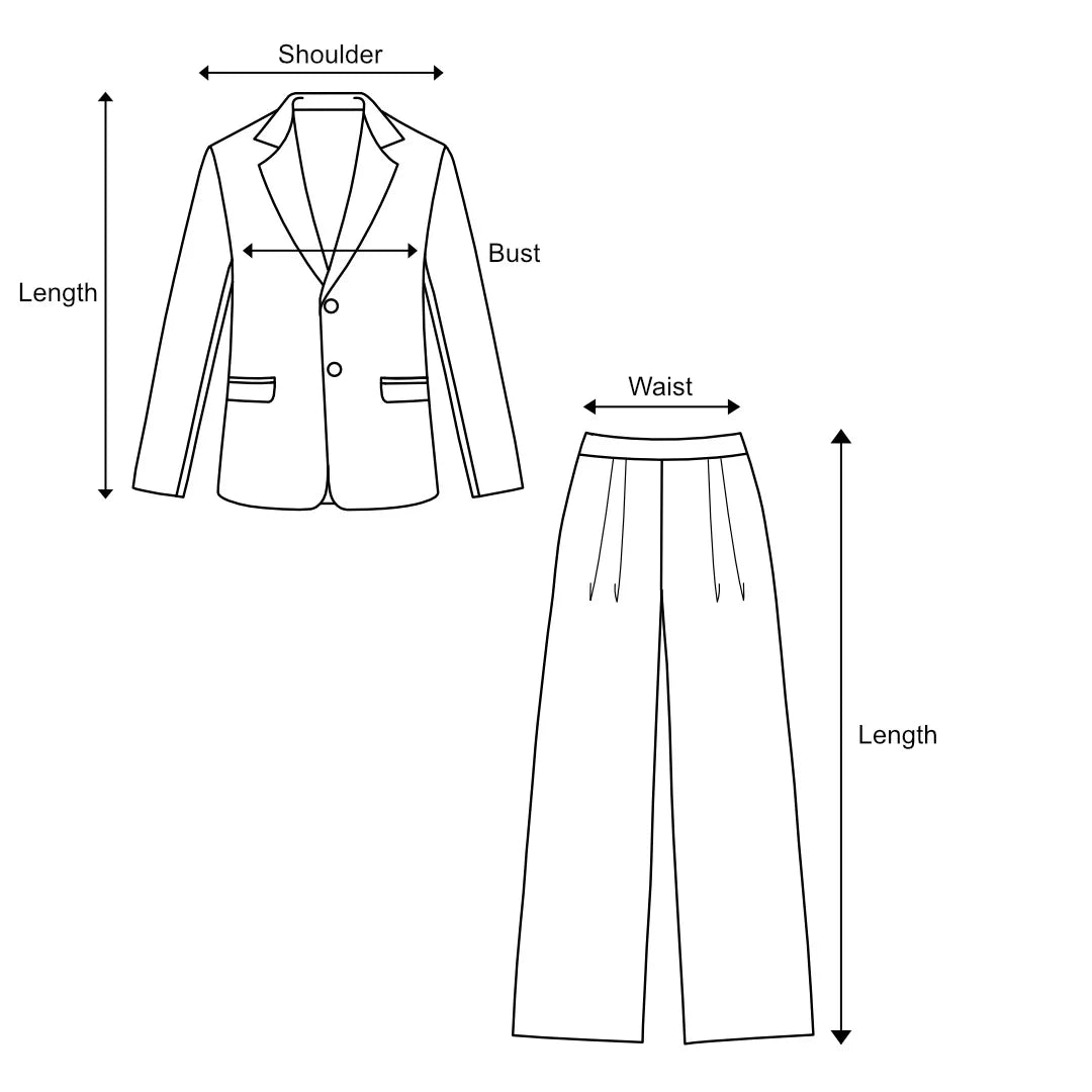 Women's Solid Casual Pants Set Without Cami Top Two Piece Set - Long Sleeve Wide Leg Pants Suit