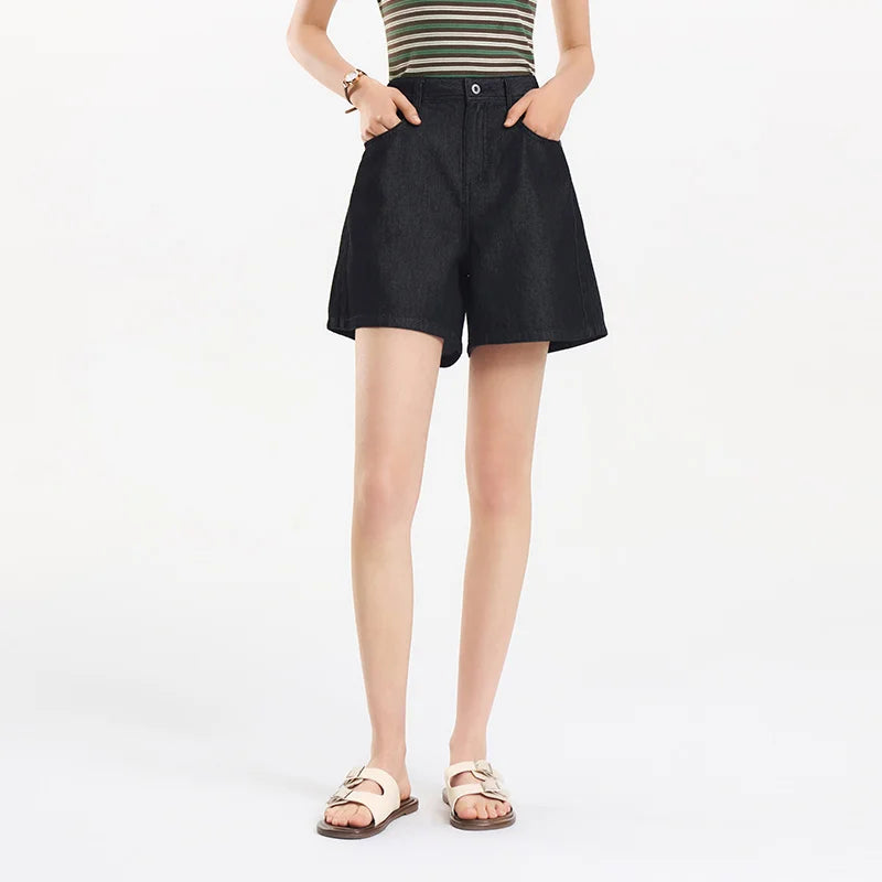 Women's Slimming Straight Leg Denim Shorts - Cooling Summer Style