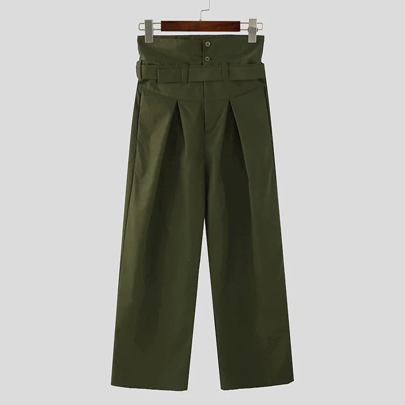 Deconstructed High Waist Wide Leg Trousers