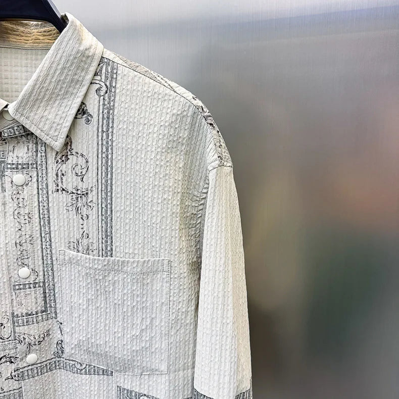 Men's Digital Print Casual Shirt - Loose Fit