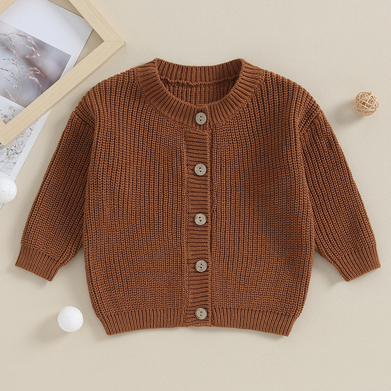 0-24M Baby Girls Boys Knit Sweater - Cardigan Long Sleeve Button Up Knitwear