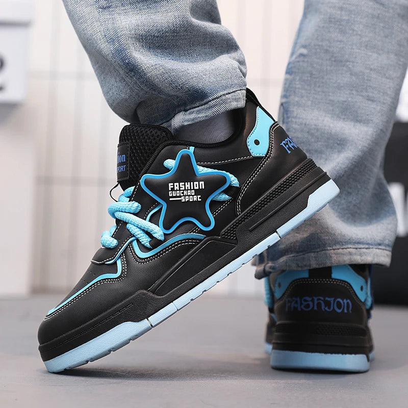 Men's Casual Stars Platform Skateboard Tennis Sports Comfortable Vulcanized Sneakers