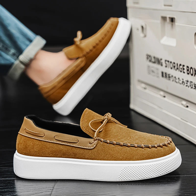 Men's Casual British Style Slip-on Suede Leather Loafers
