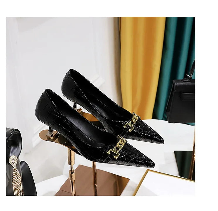 Patent Leather Stiletto Pumps - Professional Office Heels Available in 12 Colors