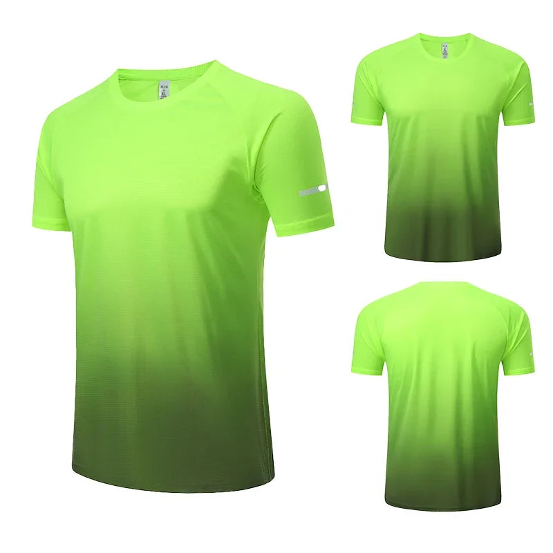 Men's Ice Silk Short Sleeve Running Exercise Sweatshirt Training  Sports T-Shirt