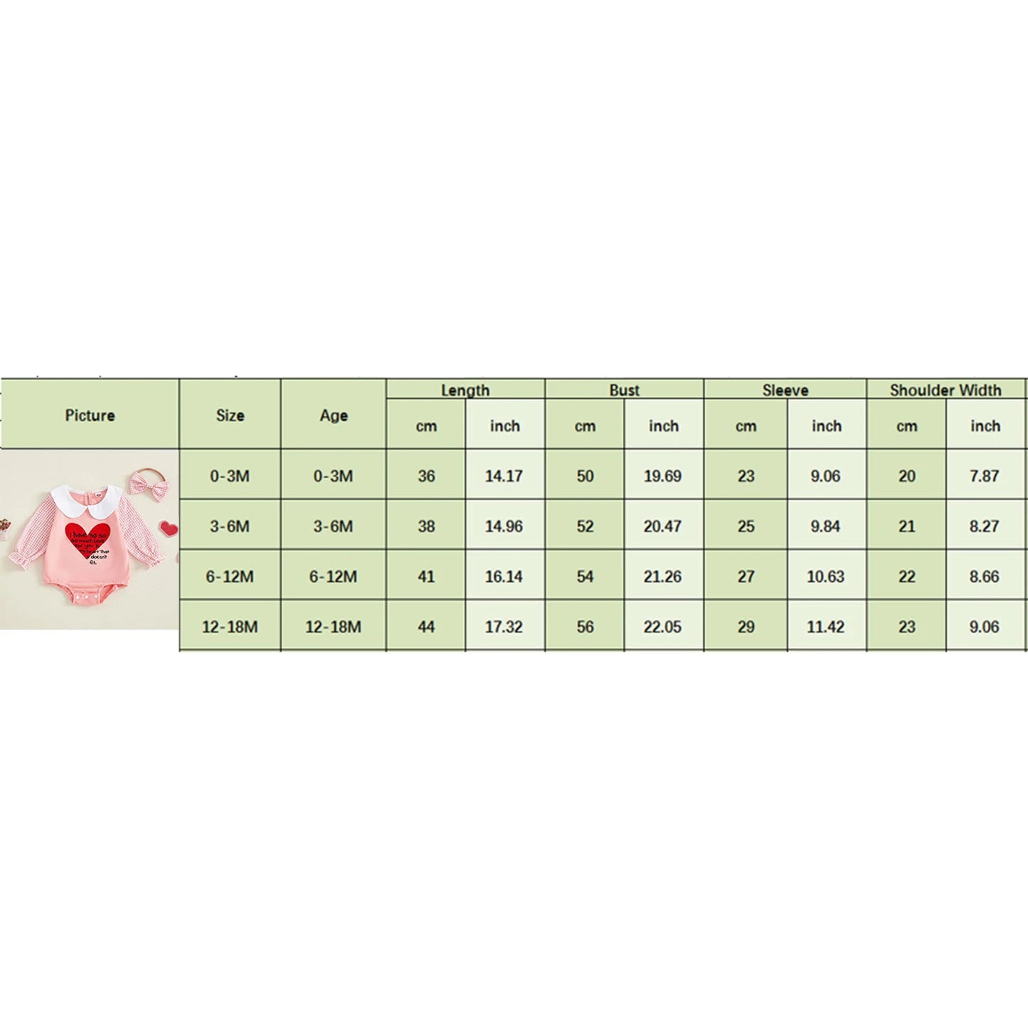 Baby Girls Boys Valentine's Day Letter Heart Embroidery Plaid Long Sleeve Doll Collar Romper
