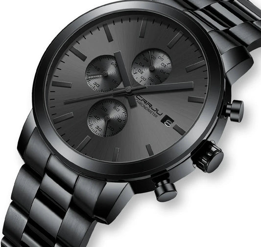 Stainless Steel Chronograph Watch - Luxury Waterproof Business Watch