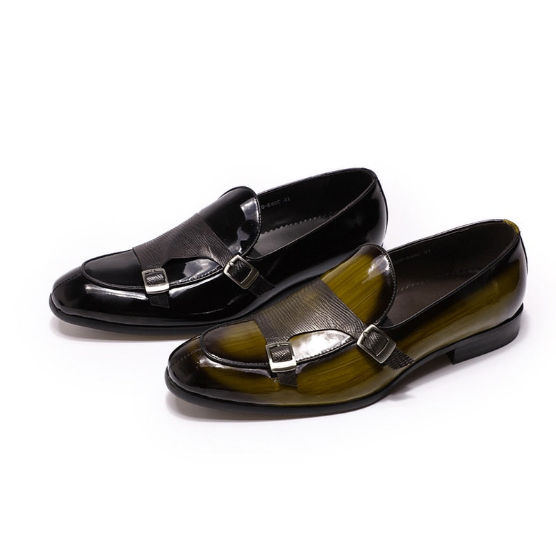 Men's Patent Leather Loafers Slip-On Shoes