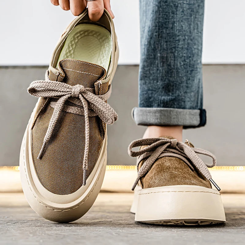 Men's Platform Suede Lace Up Shoes