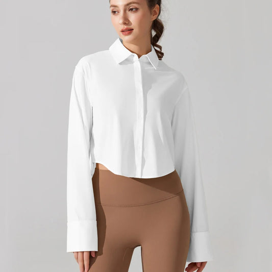 Women's UPF50+ Long Sleeve Yoga Shirt - Quick Dry Sun Protection Top