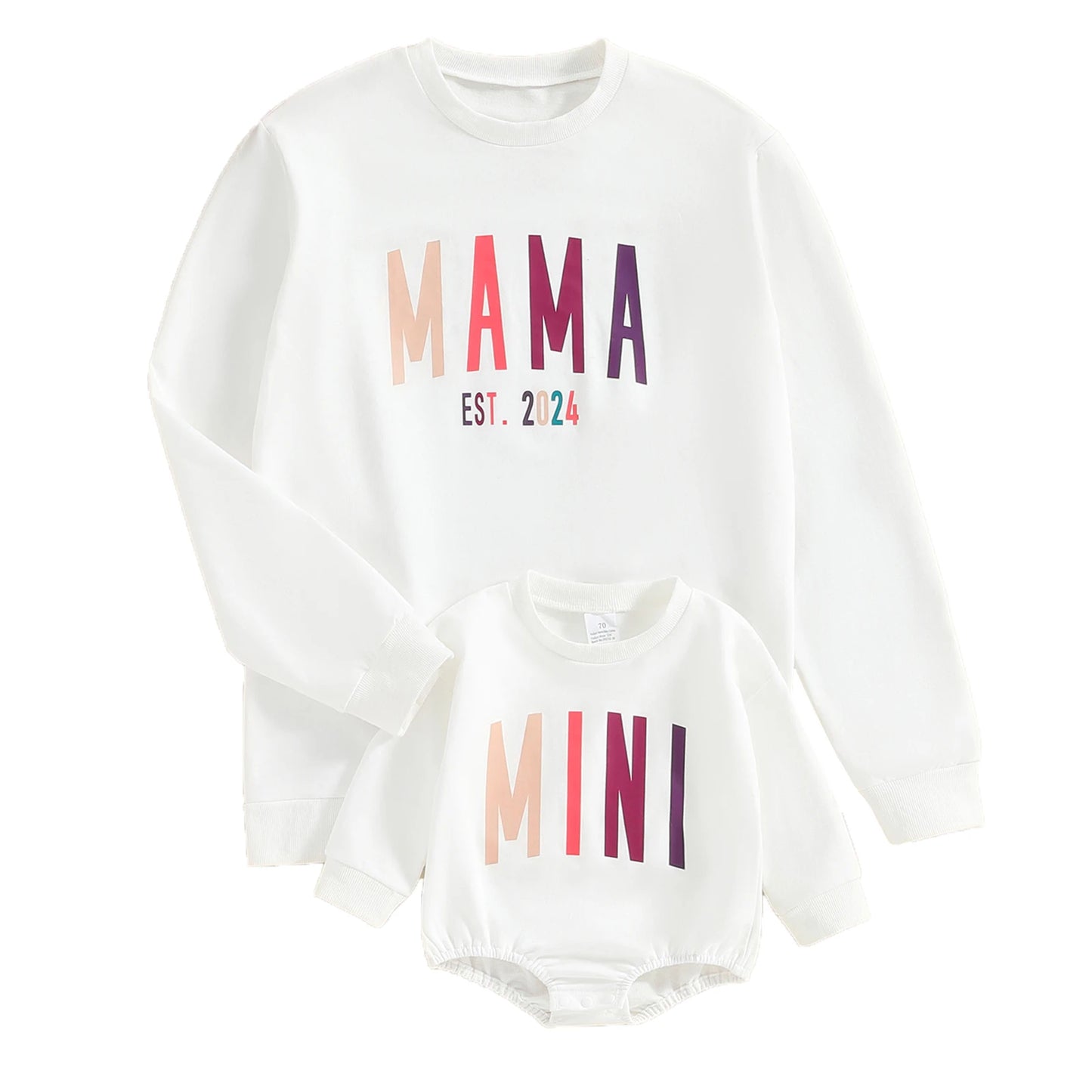 Family Matching Sweatshirt Outfits Letters Print Long Sleeve Spring Fall Pullover Baby Girls Boys Romper