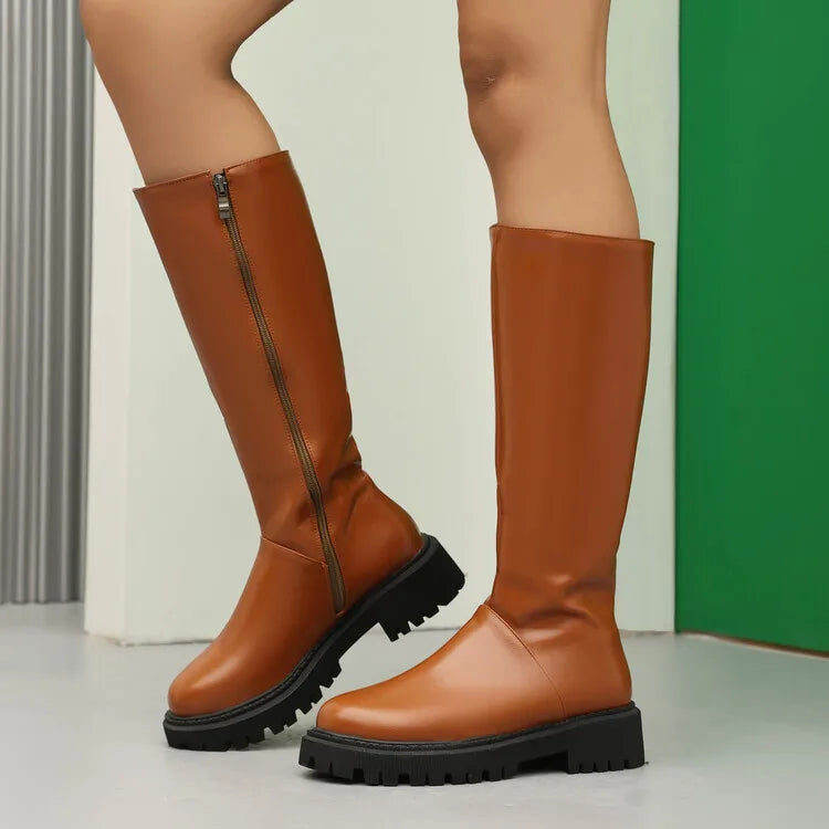 Faux Suede Ankle Boots - 5cm Flat Heel with Belt Buckle Detail