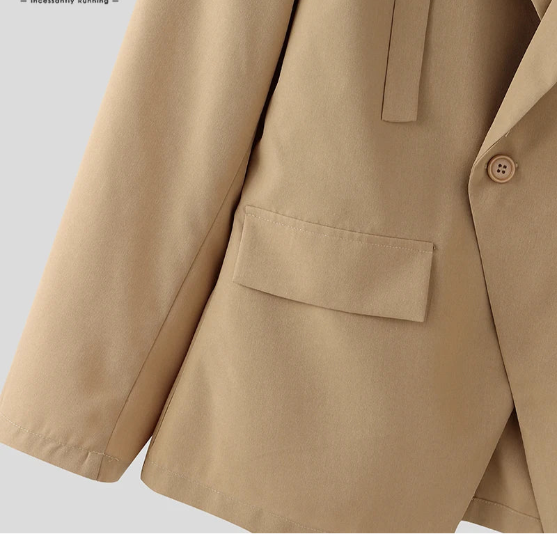 Men's Deconstruct Metal Buckle Long Sleeved Blazer