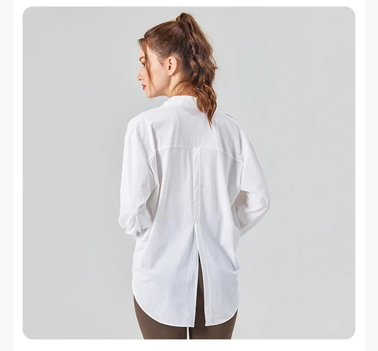 Women's Long Sleeve Sun Protection Yoga Shirt - Lightweight Athletic Top