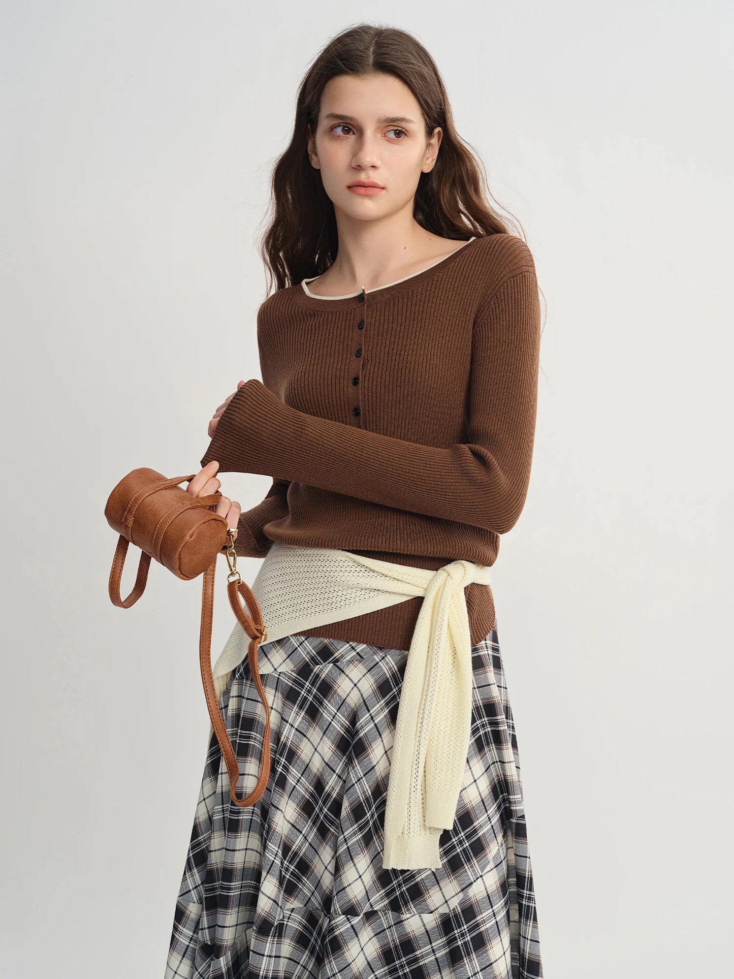 Merino Wool Ribbed Knit Sweater