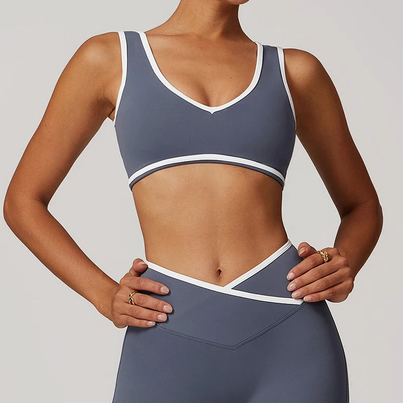 Women’s Casual Yoga Top Running Underwear Breathable Workout Brassiere Fitness Quick-Dry Gym Push up Sports Bra