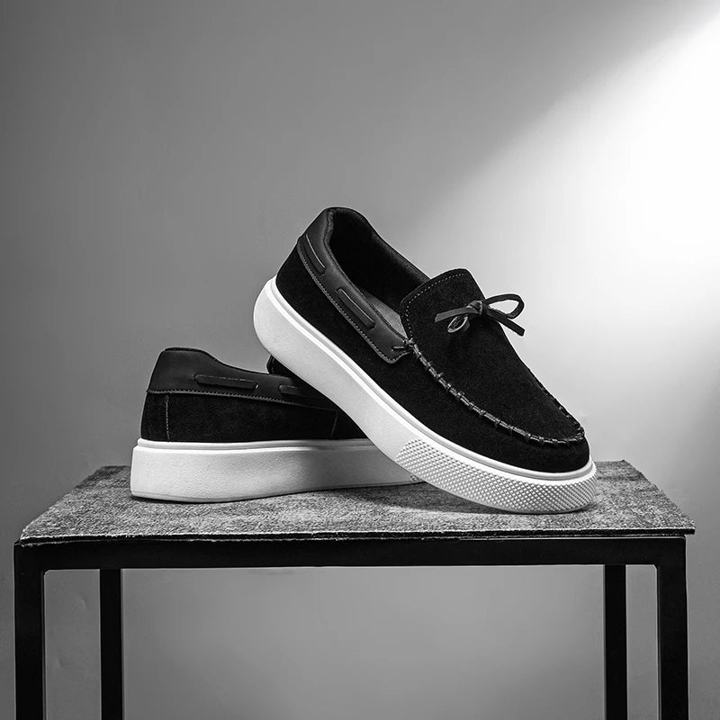 Men's Casual British Style Slip-on Suede Leather Loafers