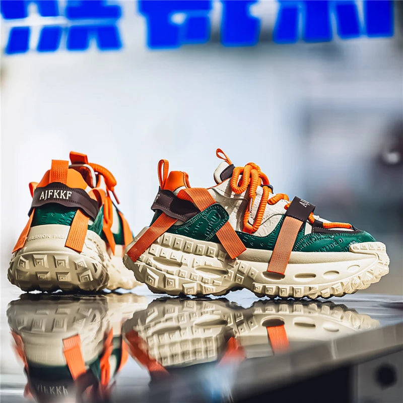 Men's Casual Platform Sports Shoes Lace Up Sneakers