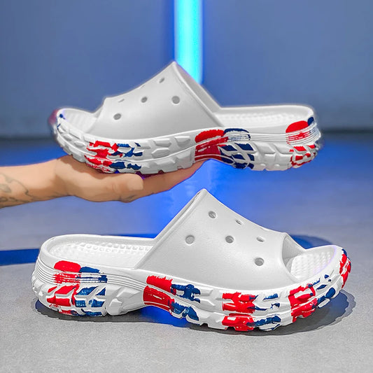 Men's Summer Slippers Slides Non-slip Casual Beach Sandals Platform Comfortable Clogs