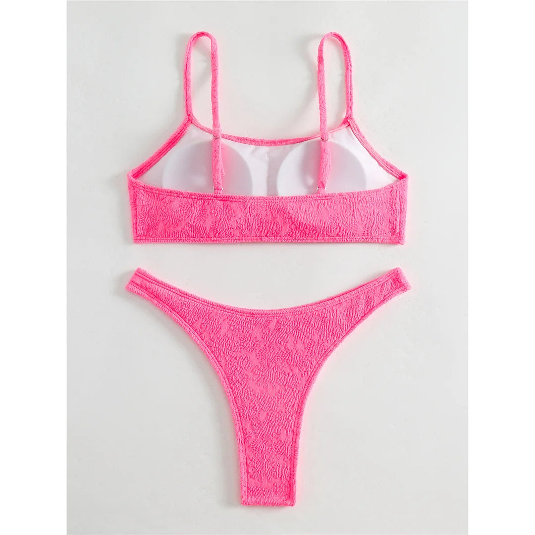 Women's High Leg Cut Bikini  Swimsuit Swimwear Two-pieces Bikini Set