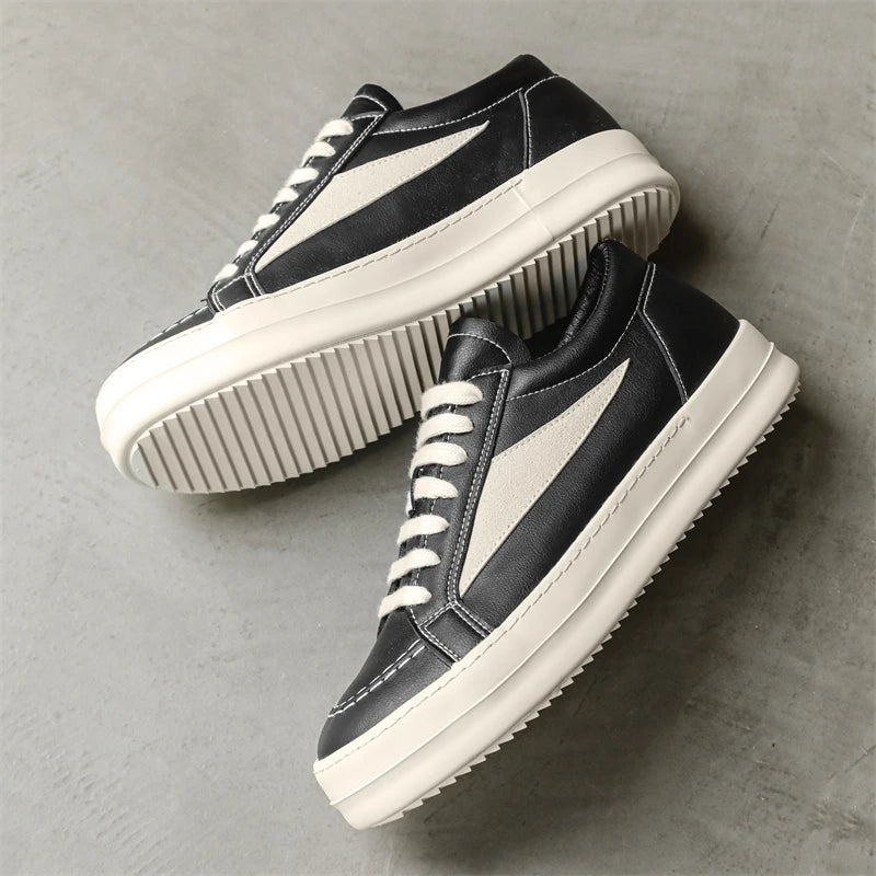 Men's Vulcanized Sneakers - Lace-Up Skateboarding Shoes