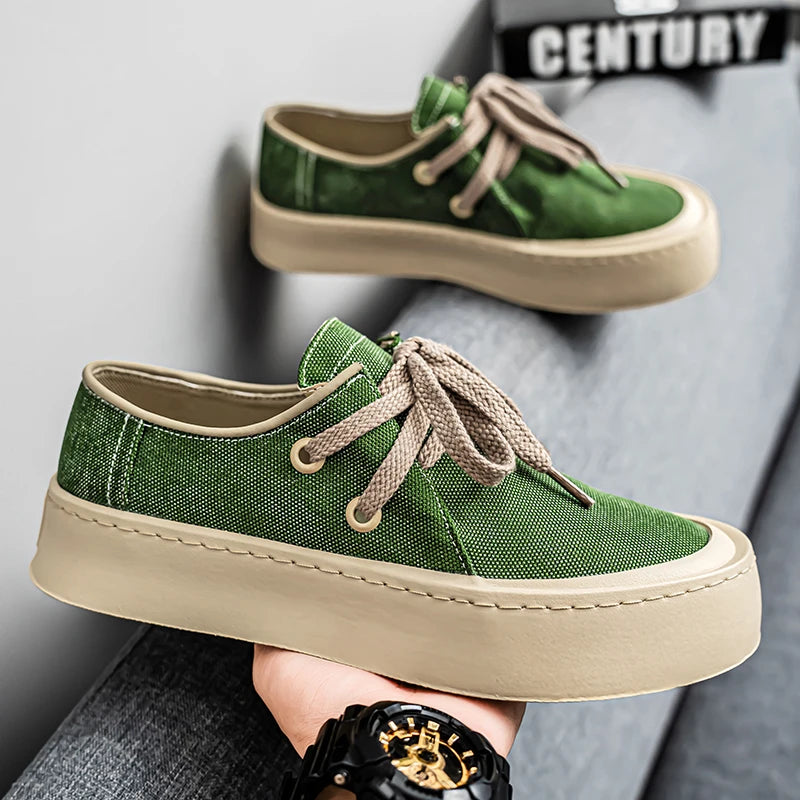 Men's Platform Suede Lace Up Shoes