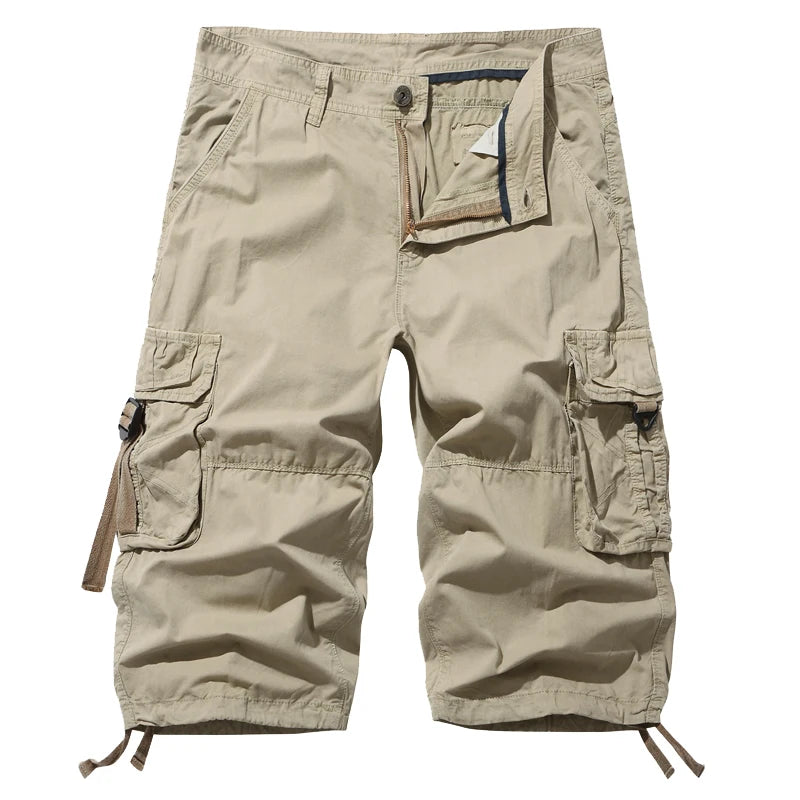 Men's Cotton Cargo Shorts - Multi Pocket Casual Summer Trousers