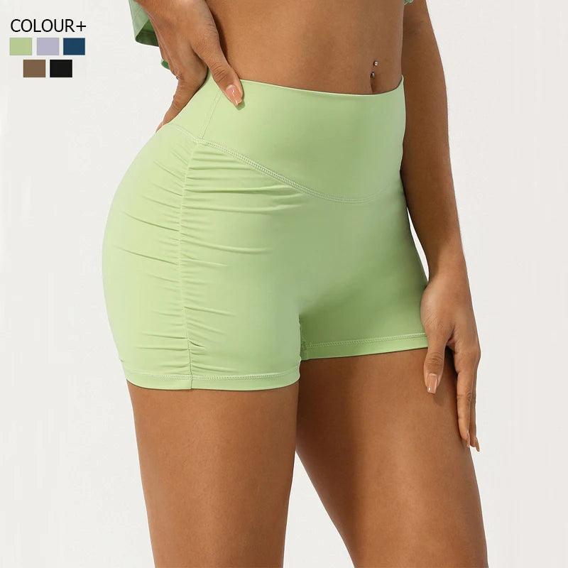 Women's High Waist Yoga Shorts — Super Stretch Slim Fit Running Gym Shorts