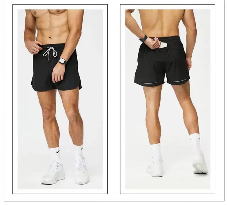 Men's Single Deck Beach Sweat Shorts with Zipped Back Pocket Running Training  Marathon Athletic Breathable Shorts