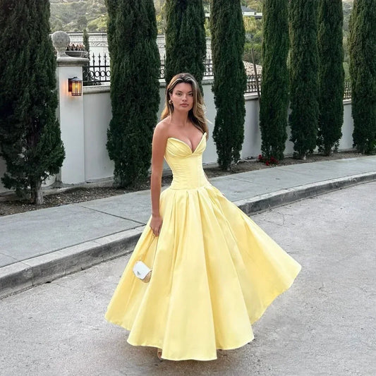 Women's Strapless Bodycon Elegant Formal Party Dress