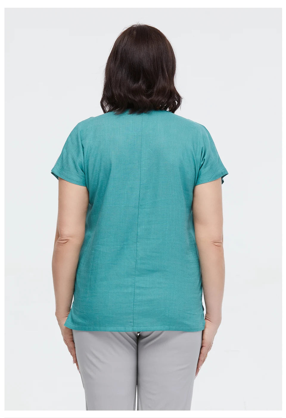 Women's Oversized Cotton Linen Floral Print T-Shirt – Short Sleeve