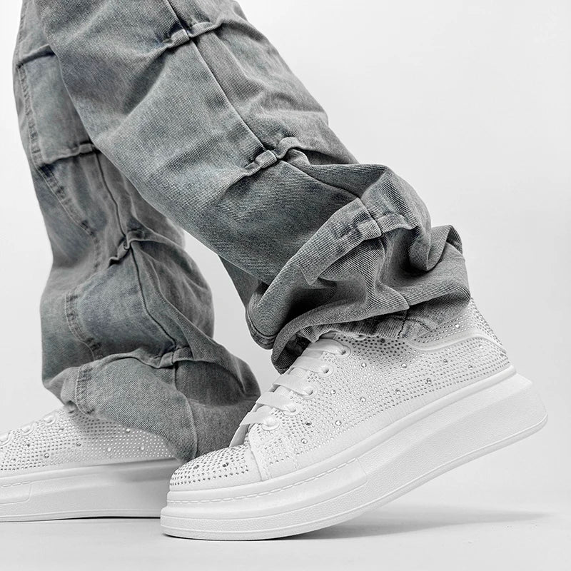 Men's Platform Sneakers - Personalized Design Skateboard Sports Shoes