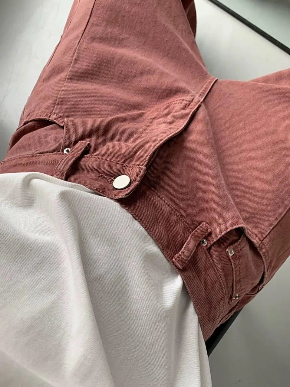 Men's High-Waisted Straight Jeans - Loose Wide Leg