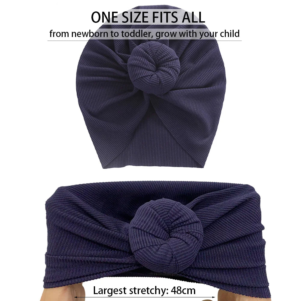 Children's and Baby's Ribbed Topknot Turban Hat Kids