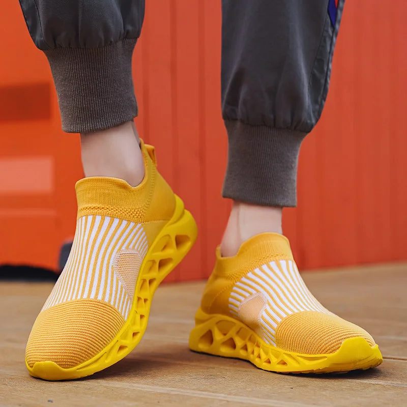 Men's Slip-On Platform Sneakers - Casual Running Sports Trainers