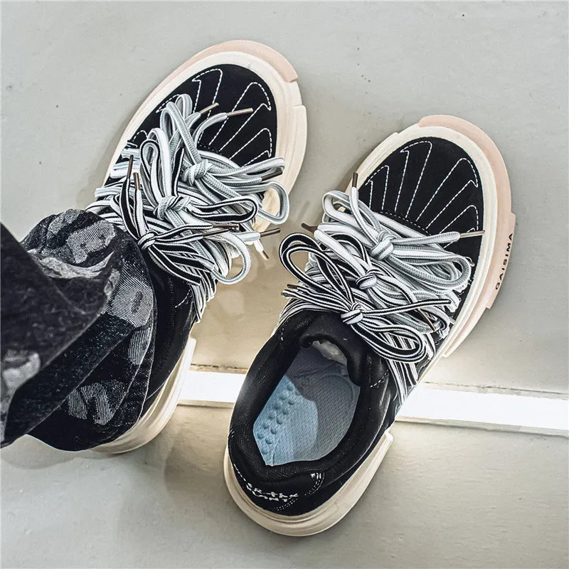 Men's Casual strap Design  Skateboard Trainers Sneakers